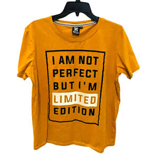 Redox Women's Yellow Crew Neck Casual Graphic Tee T-Shirt Top Size Large